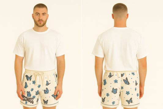 Chill Threadzz: Blue Bloom Edition Shorts
